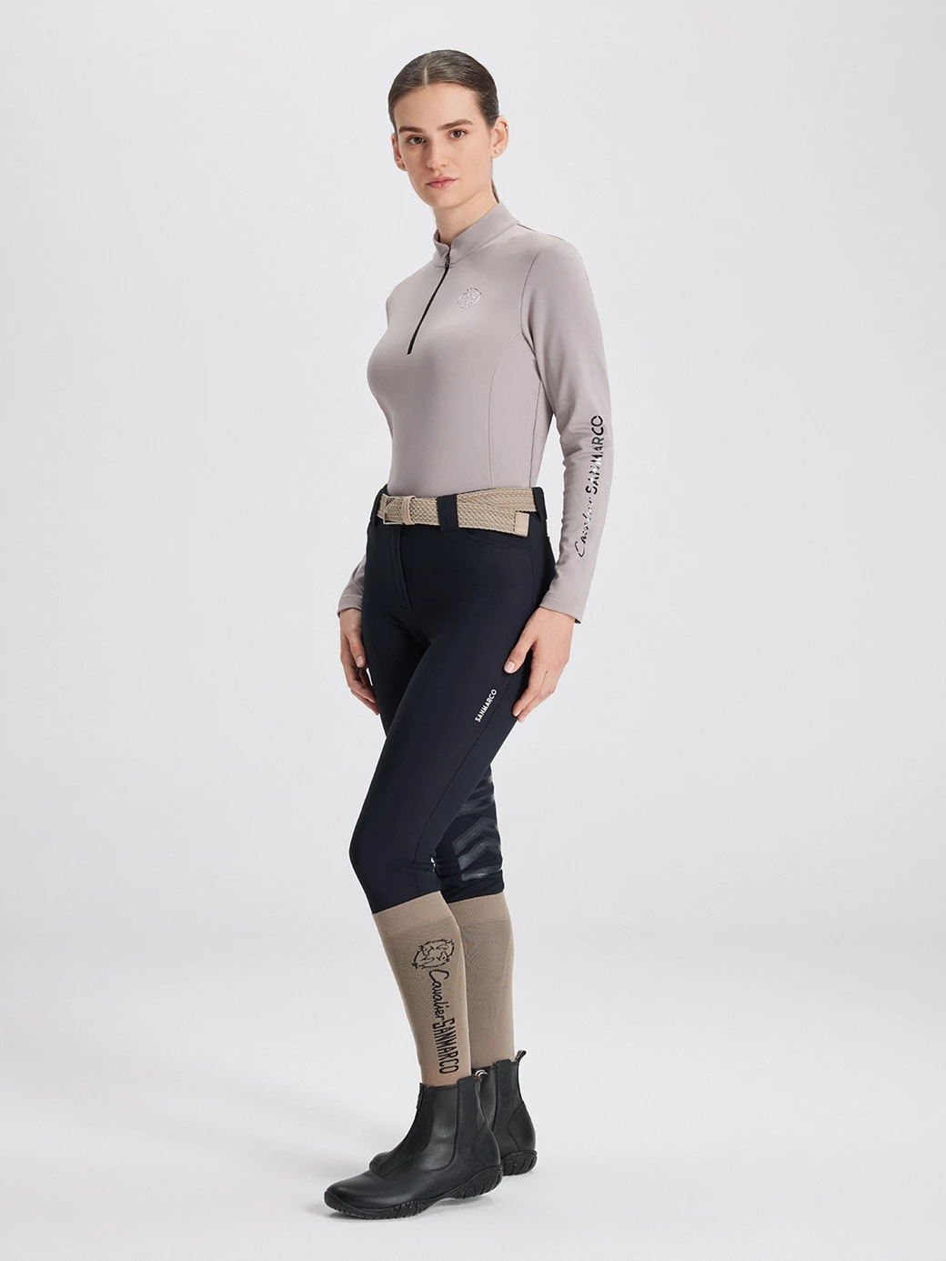 ASPEN BEIGE WOMEN'S LONG SLEEVE BASE LAYER QUARTER ZIP 