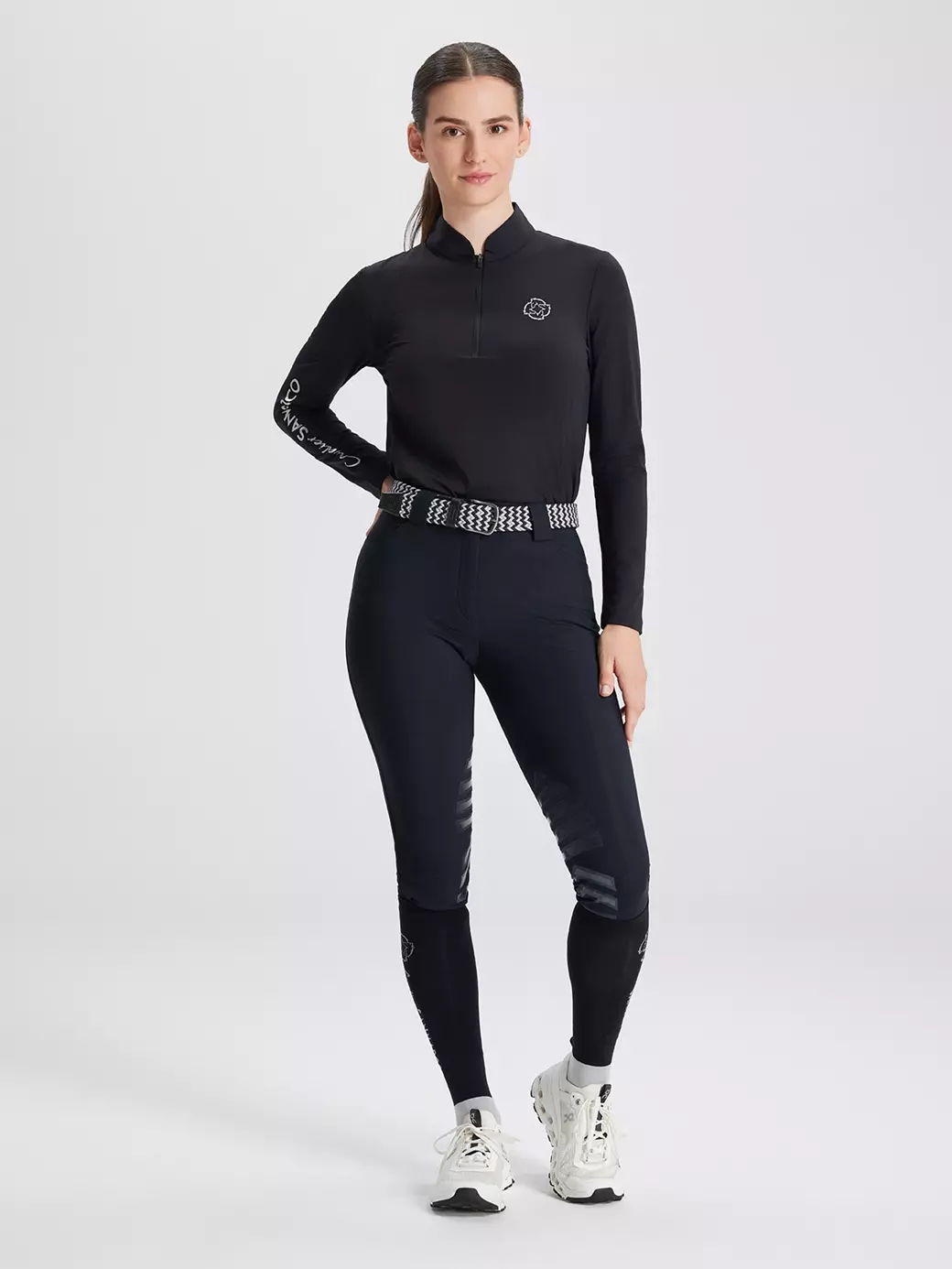 ASPEN BLACK KADIN UZUN KOL FERMUARLI T-SHIRT