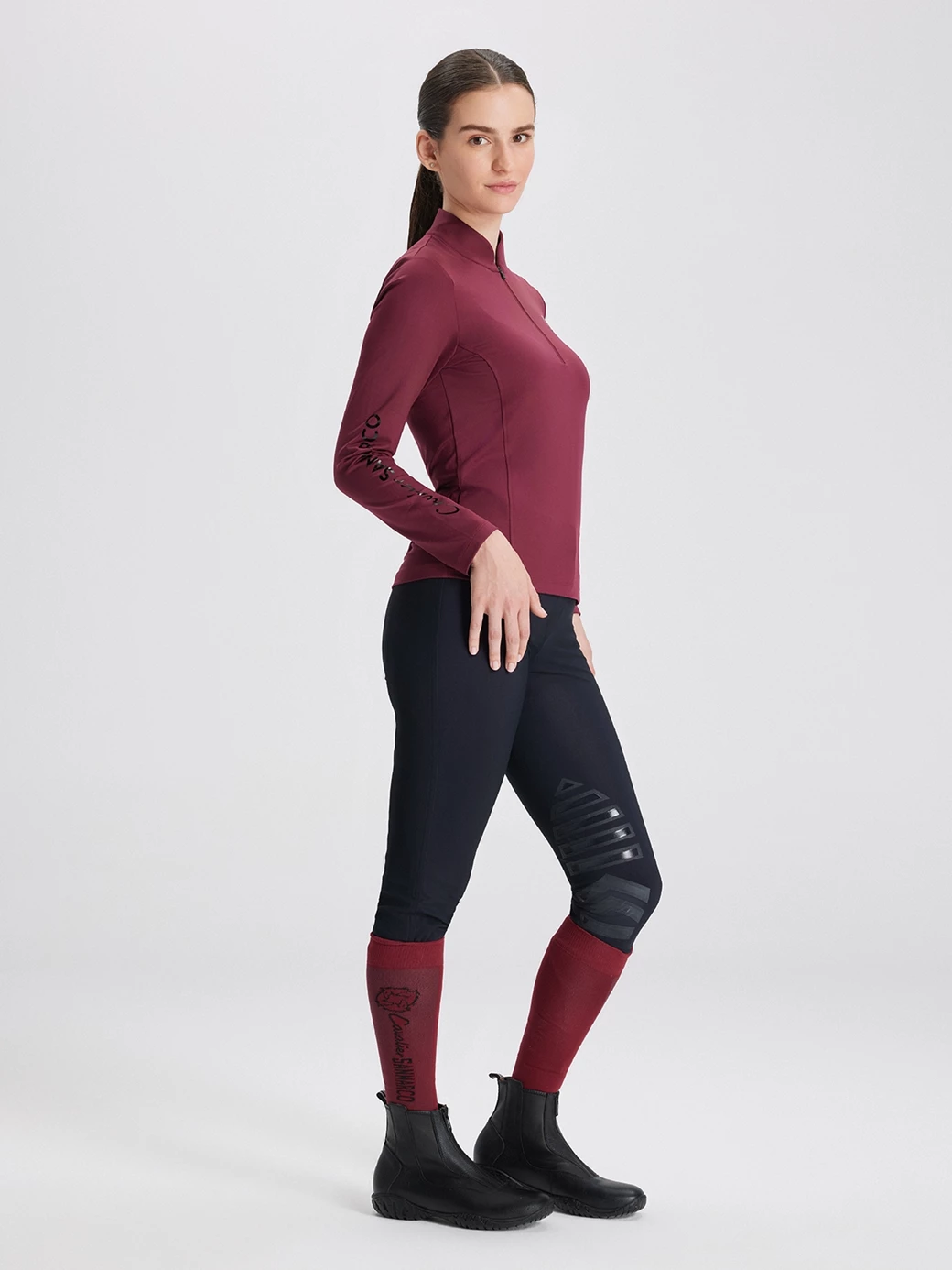 ASPEN BORDEAUX WOMEN'S LONG SLEEVE BASE LAYER QUARTER ZIP 