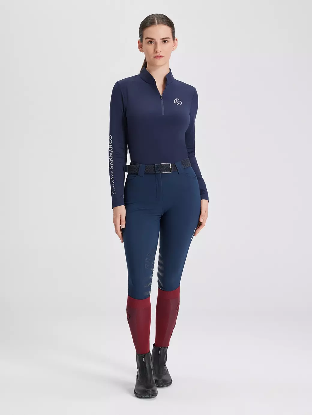 ASPEN NAVY KADIN UZUN KOL FERMUARLI T-SHIRT