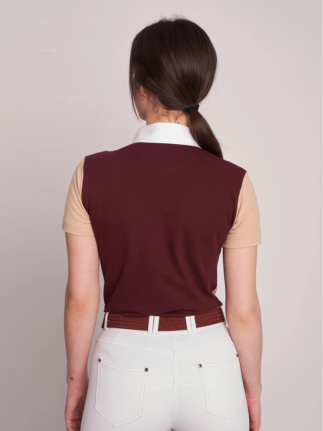 CANNES BORDEAUX/BEIGE WOMEN'S SOFT TRAINING POLO