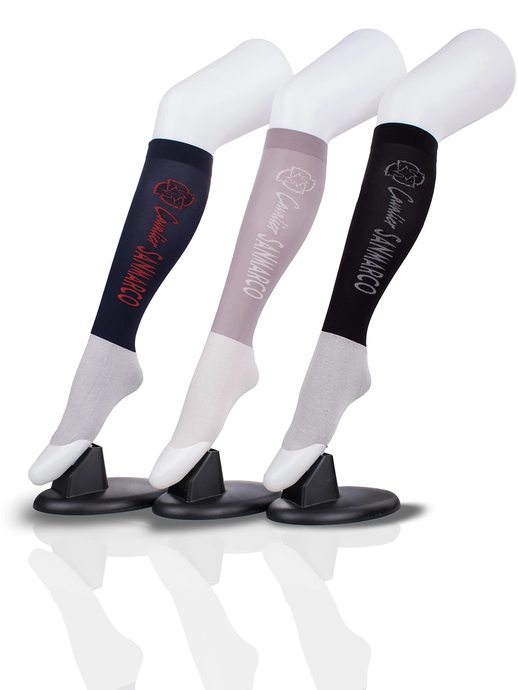 CAPRI-3XB SET #1/Navy,L.Gray,Black UNISEX SUMMER RIDING SOCKS 3 PACK BUNDLE 
