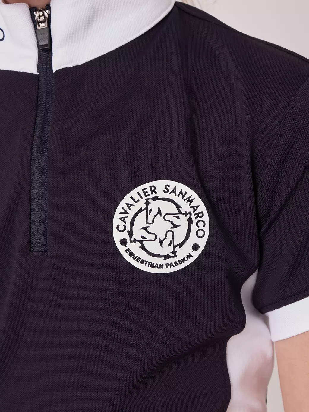 ENZA-JR NAVY/WHITE KIZ ÇOCUK KISA KOL YARIŞMA POLO