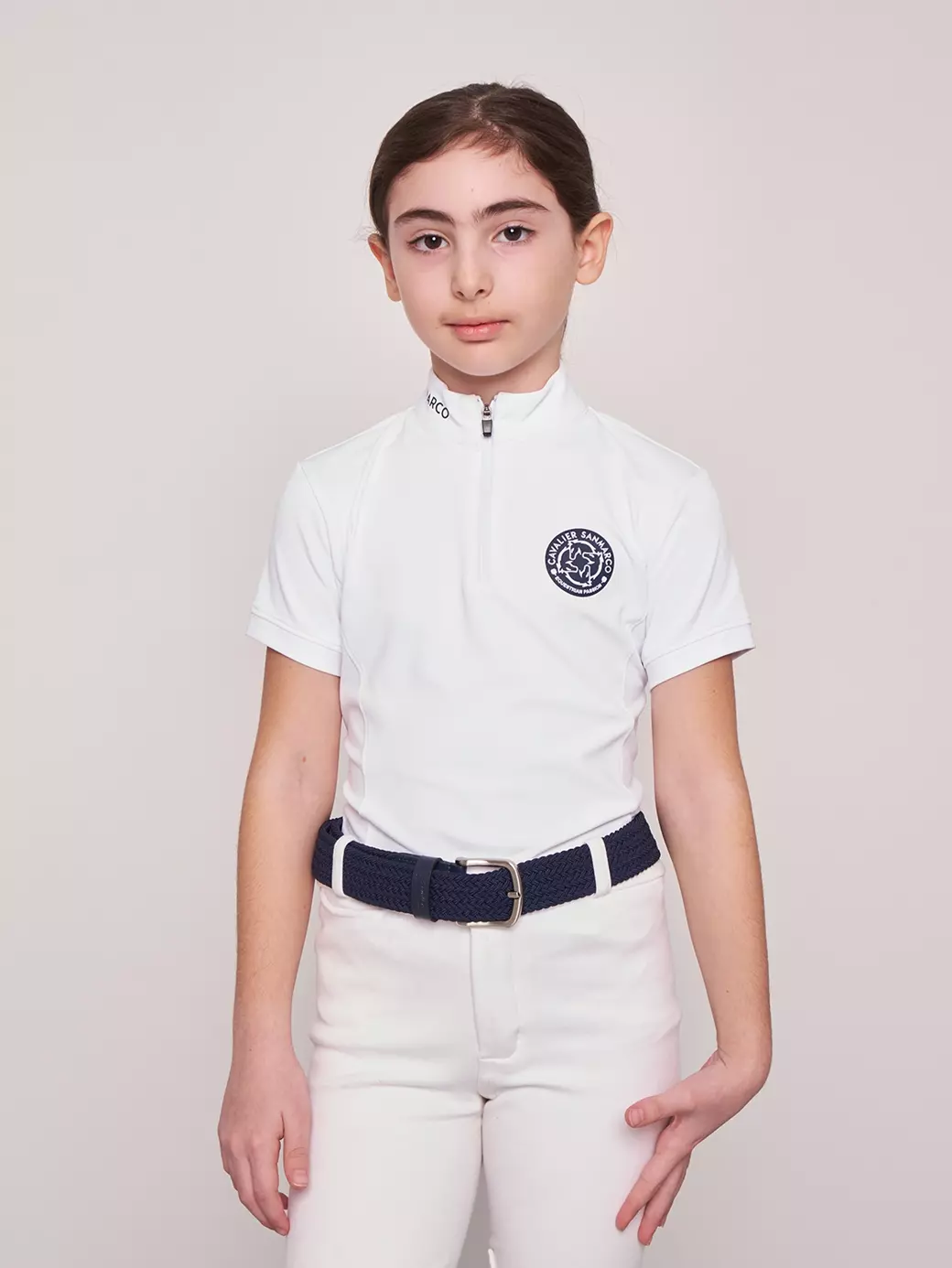 ENZA-JR WHITE KIZ ÇOCUK KISA KOL YARIŞMA POLO