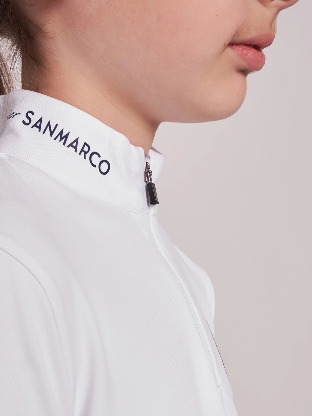 ENZA-JR WHITE GIRL'S COMPETITION POLO SHORT SLEEVE