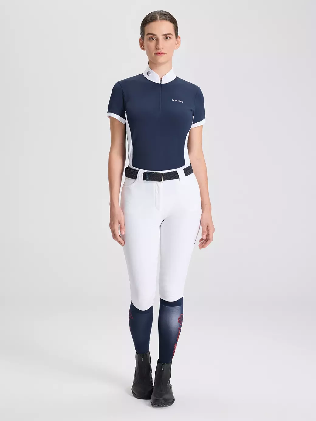 ENZA NAVY/WHITE KADIN KISA KOL YARIŞMA POLO