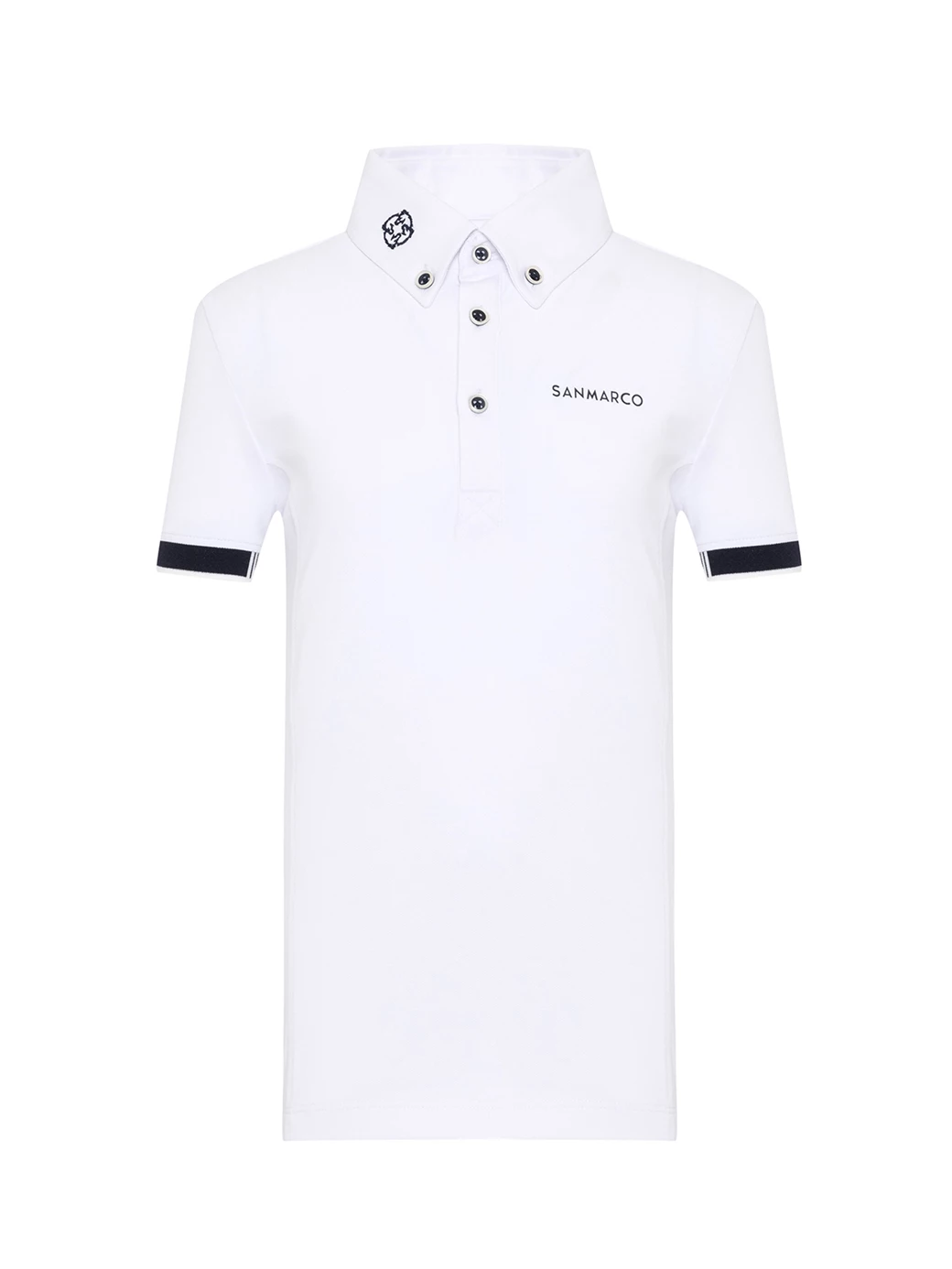 ENZO-JR WHITE BOY'S COMPETITION POLO SHORT SLEEVE
