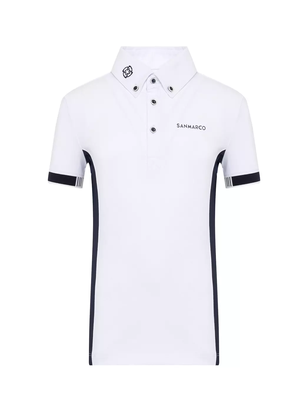 ENZO-JR WHITE/NAVY ERKEK ÇOCUK KISA KOL YARIŞMA POLO