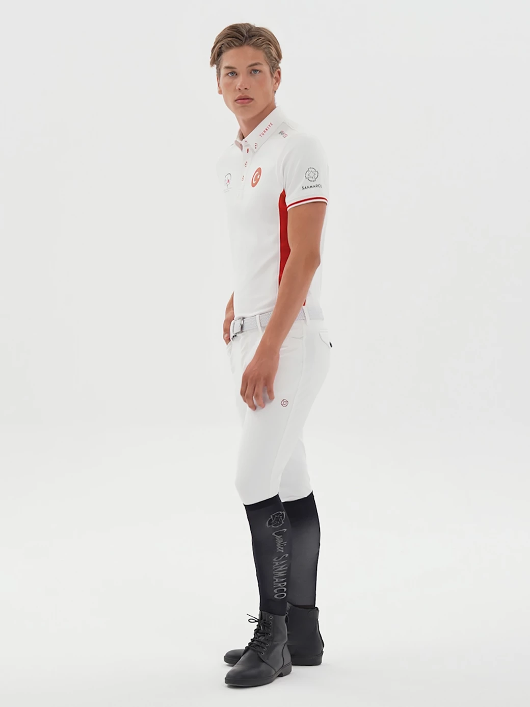 ENZO-TBF WHITE/RED MEN'S COMPETITION POLO SHORT SLEEVE X TEAM TÜRKİYE