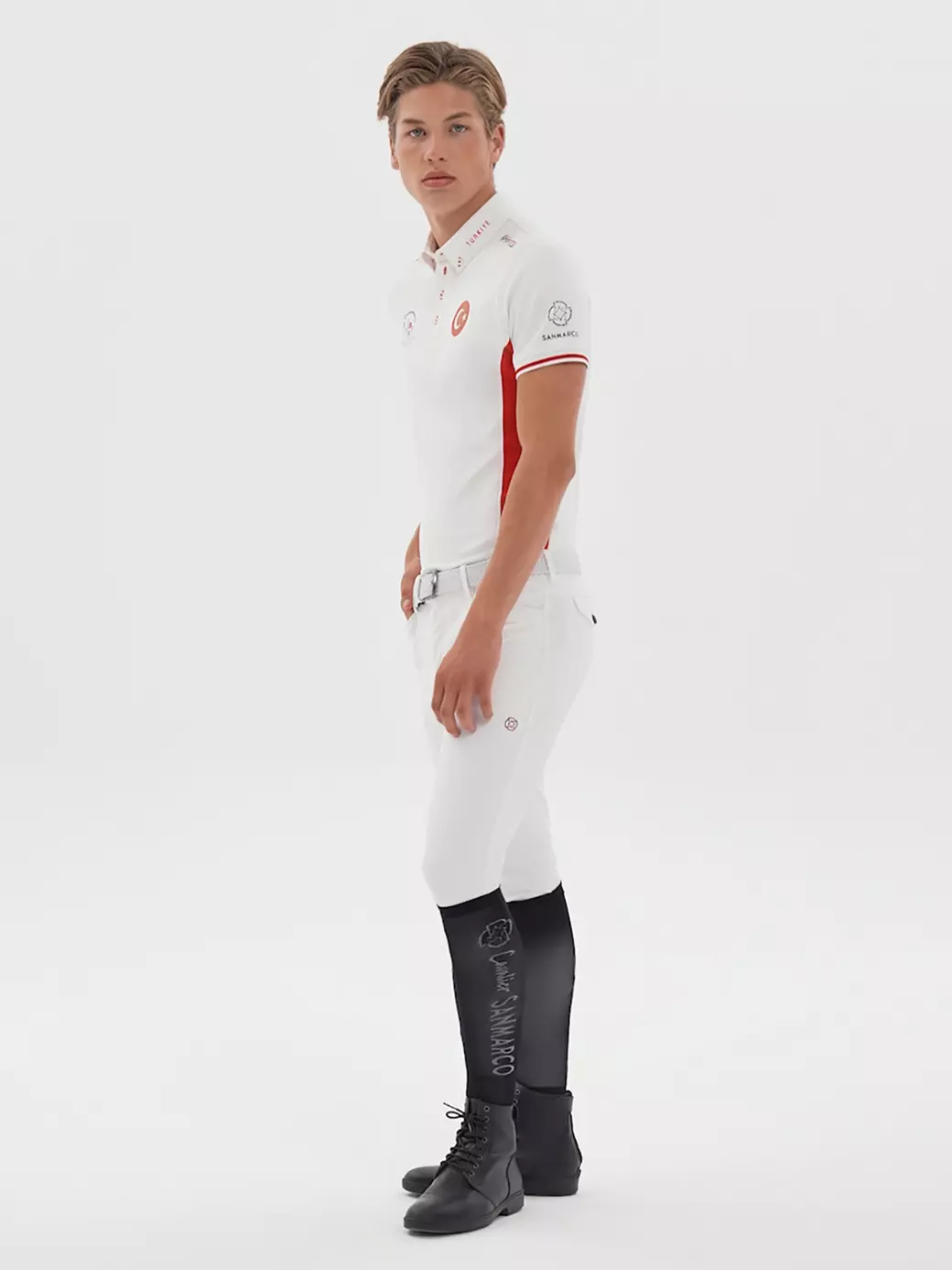 ENZO-TBF WHITE/RED ERKEK KISA KOL YARIŞMA POLO X TEAM TÜRKİYE