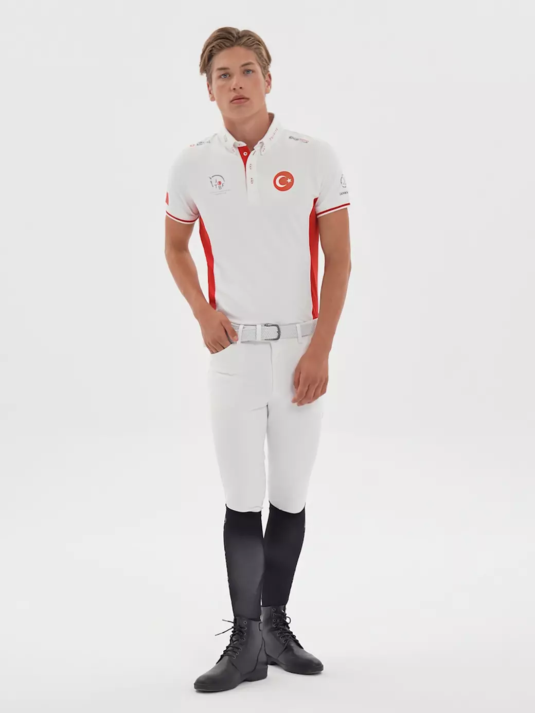 ENZO-TBF WHITE/RED ERKEK KISA KOL YARIŞMA POLO X TEAM TÜRKİYE