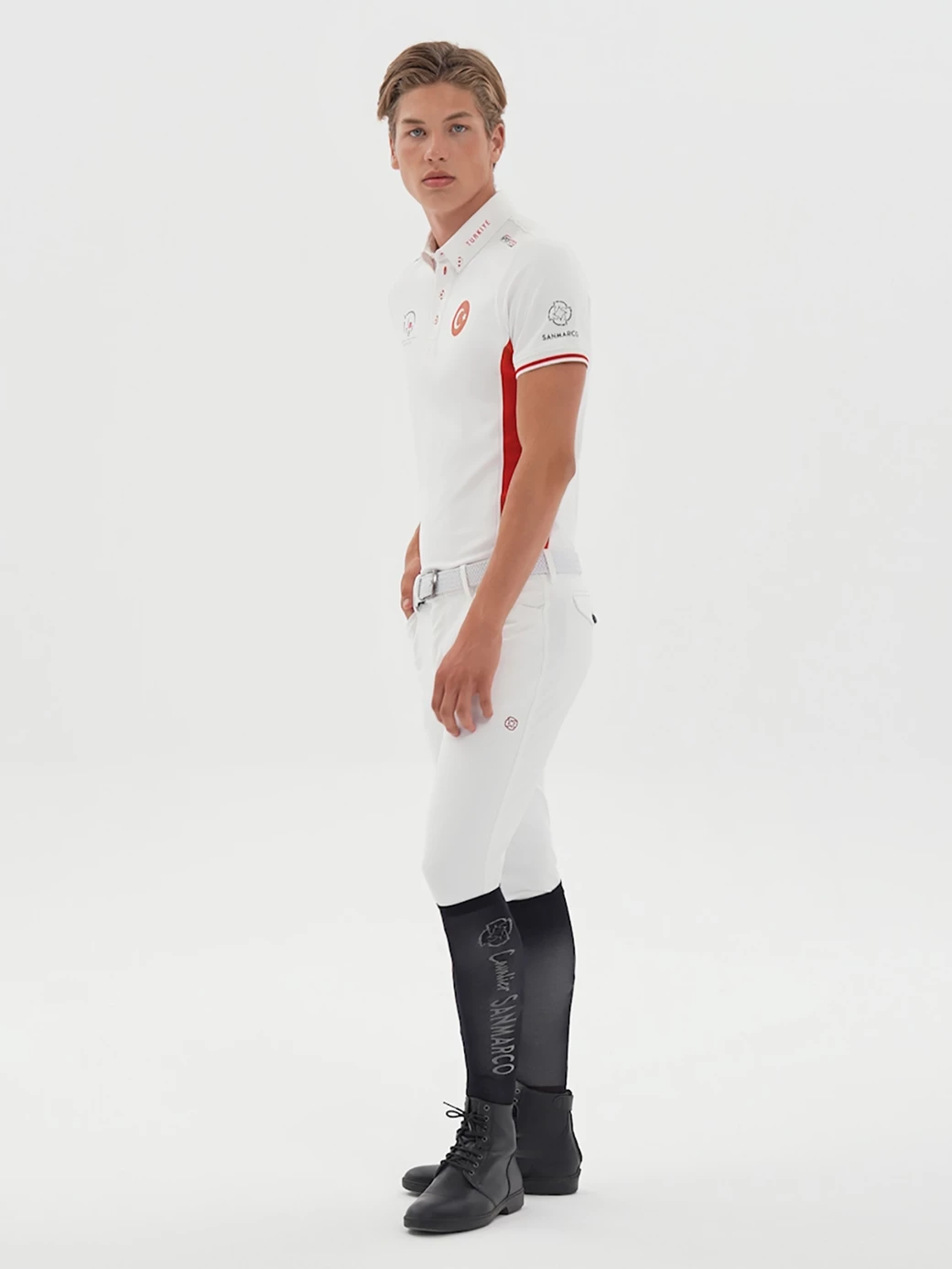 ENZO-TBF WHITE/RED POLO DA CONCORSO UOMO MANICA CORTA X TEAM TÜRKİYE 