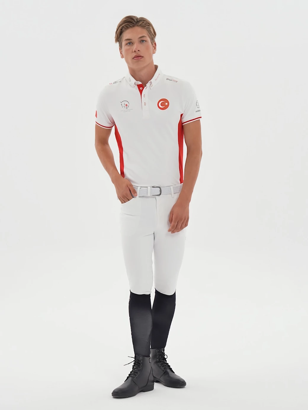 ENZO-TBF WHITE/RED POLO DA CONCORSO UOMO MANICA CORTA X TEAM TÜRKİYE 