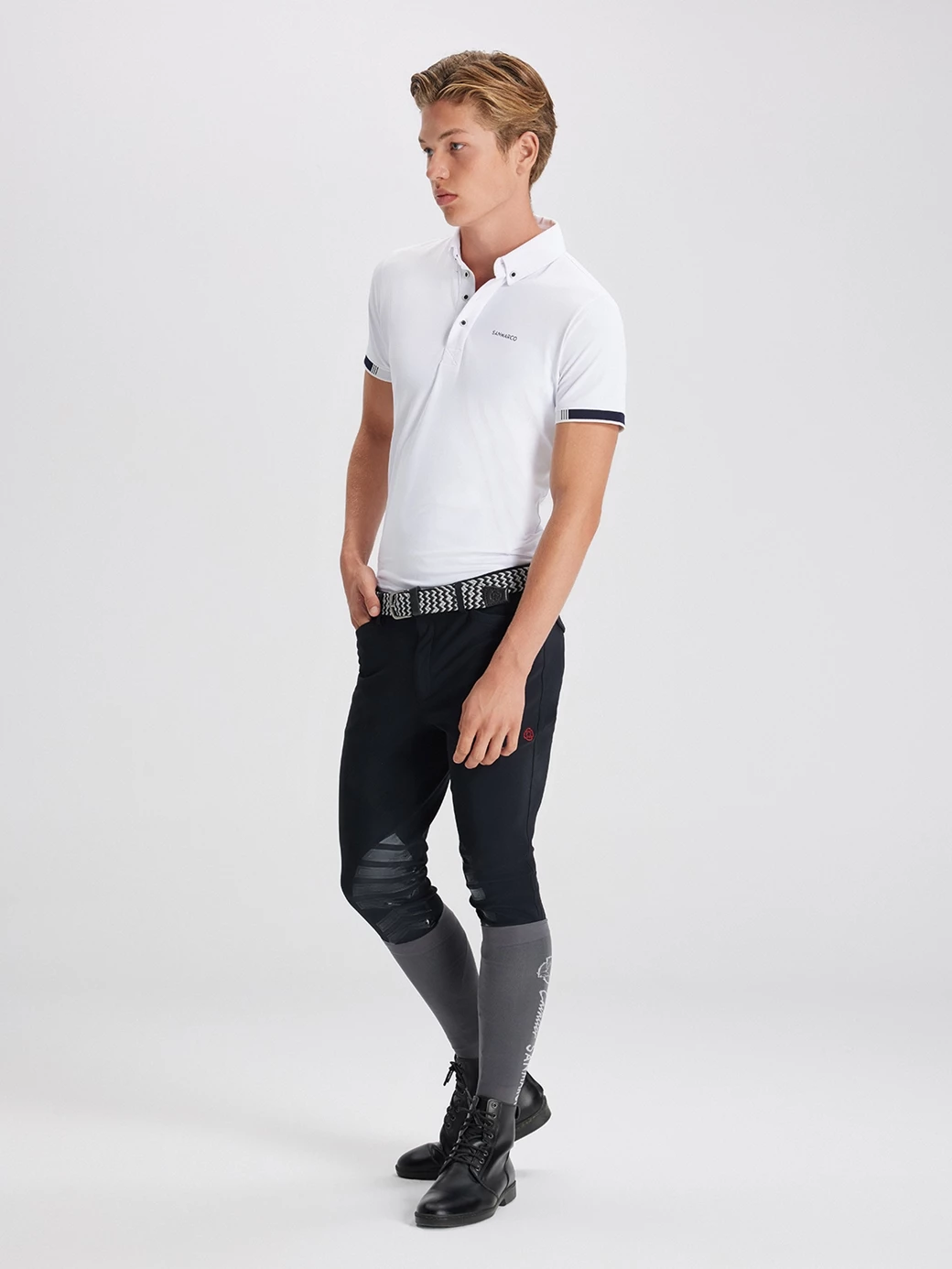 ENZO WHITE ERKEK KISA KOL YARIŞMA POLO 