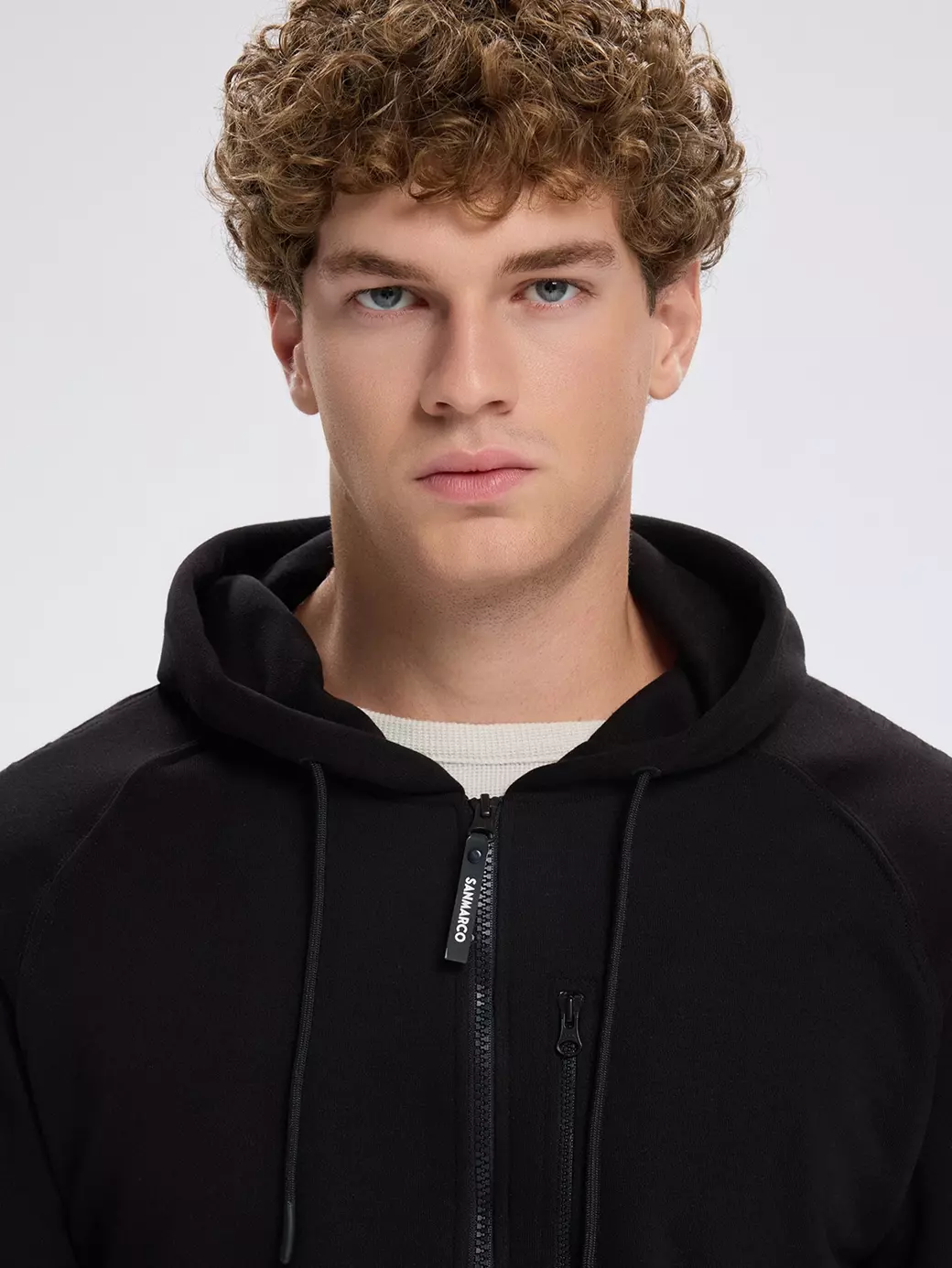 FIRENZE BLACK UNISEX FERMUARLI KAPÜŞONLU SWEATSHIRT