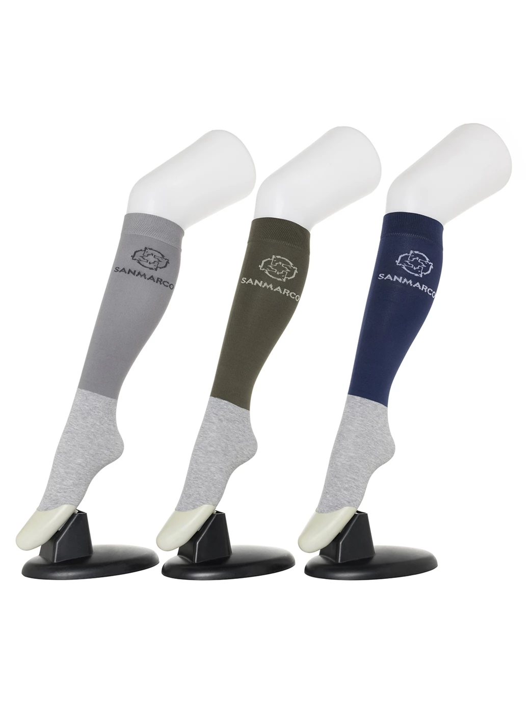 FONDI-3XB SET #1/L.Gray,Green,Royal Blue WOMEN'S ALL-SEASON RIDING SOCKS 3 PACK BUNDLE 