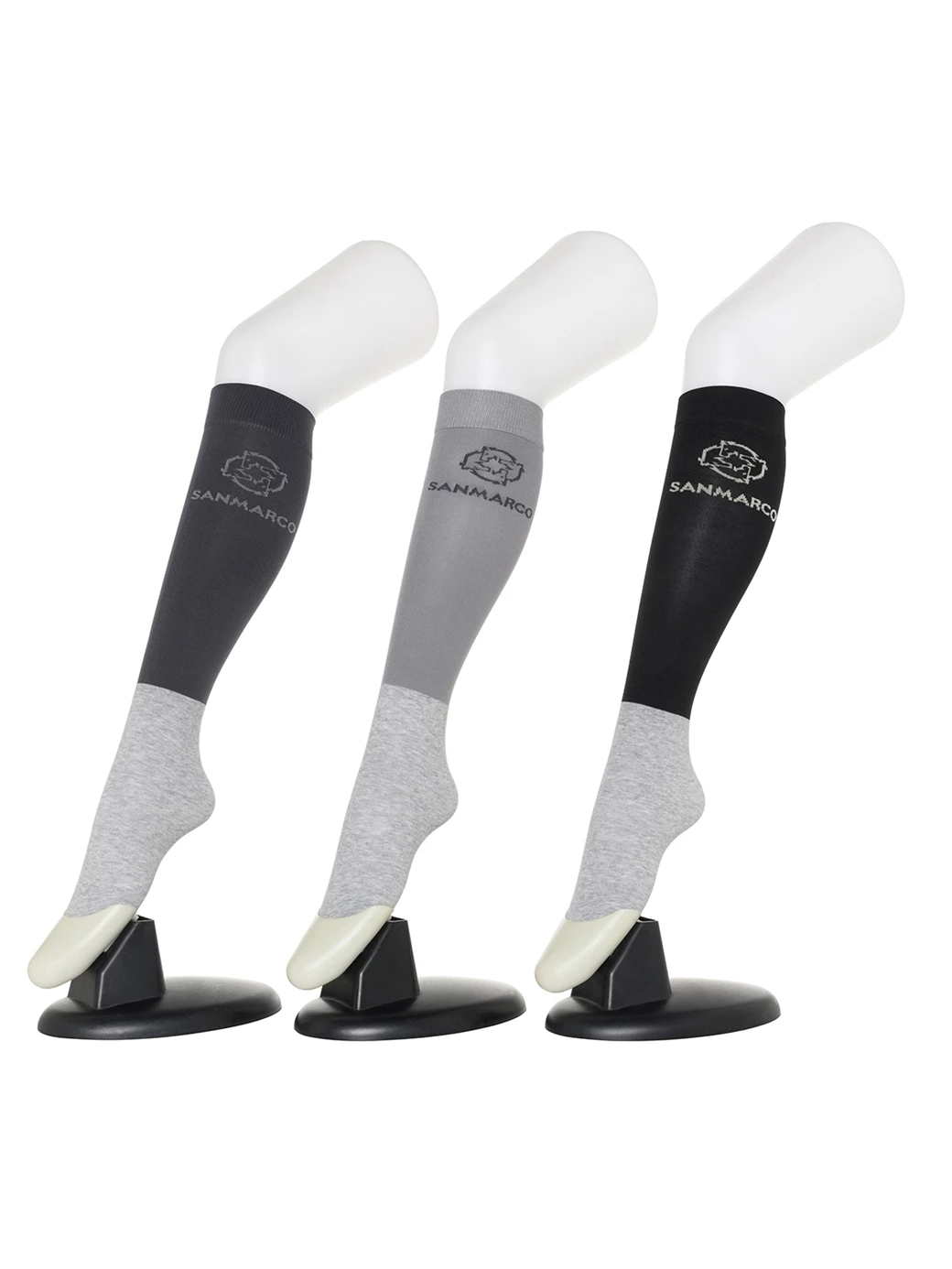 FONDI-3XB SET #4/D.Gray,L.Gray,Black WOMEN'S ALL-SEASON RIDING SOCKS 3 PACK BUNDLE 