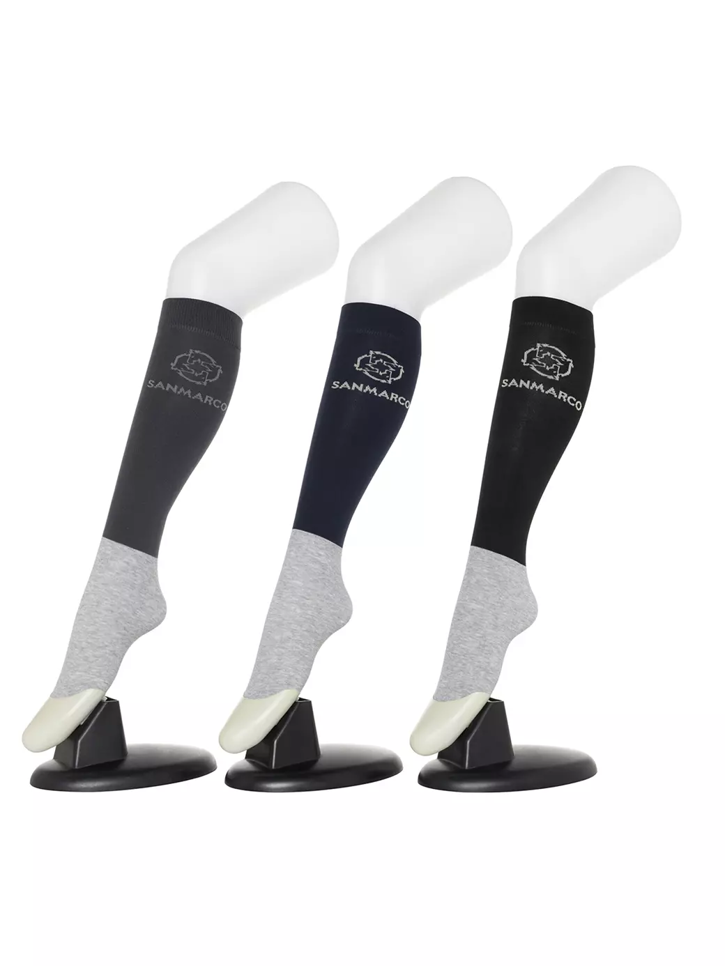 FONDI-3XB SET #5/D.Gray,Navy,Black KADINLAR İÇİN 4 MESİM BİNİCİLİK ÇORAPLARI 3'LÜ PAKET 