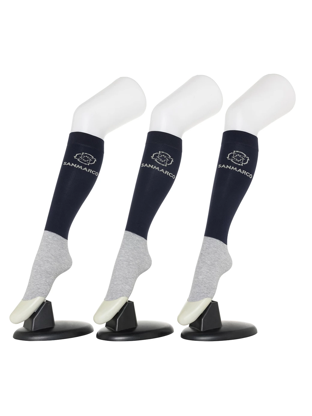 FONDI-3XB SET #6/Navy,Navy,Navy WOMEN'S ALL-SEASON RIDING SOCKS 3 PACK BUNDLE 