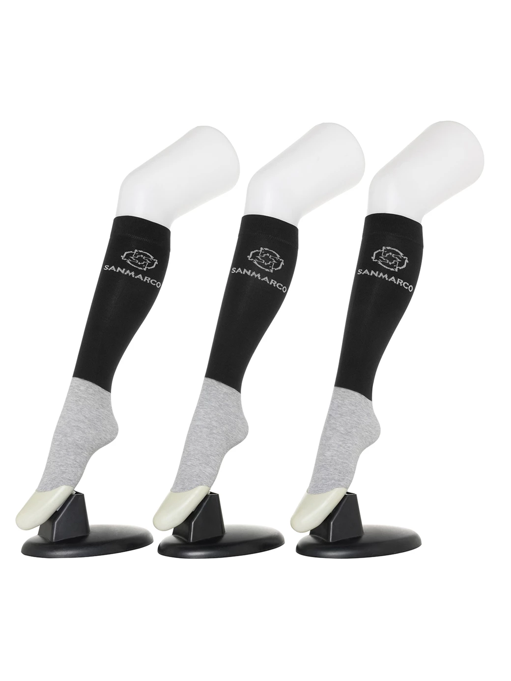 FONDI-3XB SET #7/Black,Black,Black WOMEN'S ALL-SEASON RIDING SOCKS 3 PACK BUNDLE 