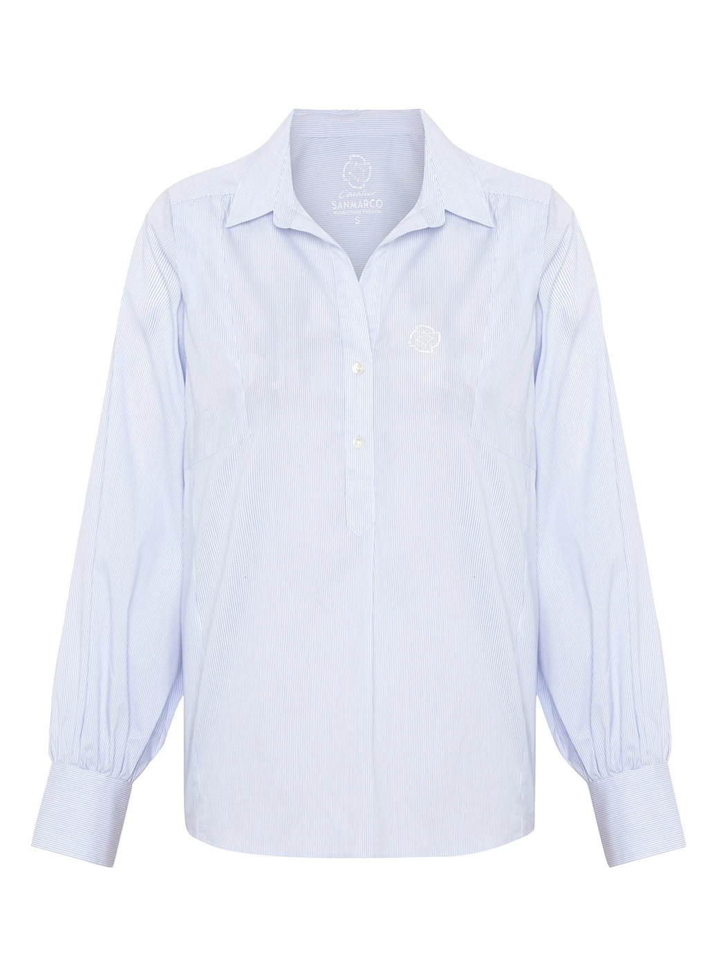 MARBELLA WHITE/BLUE WOMEN'S LONG SLEEVE CASUAL SHIRT