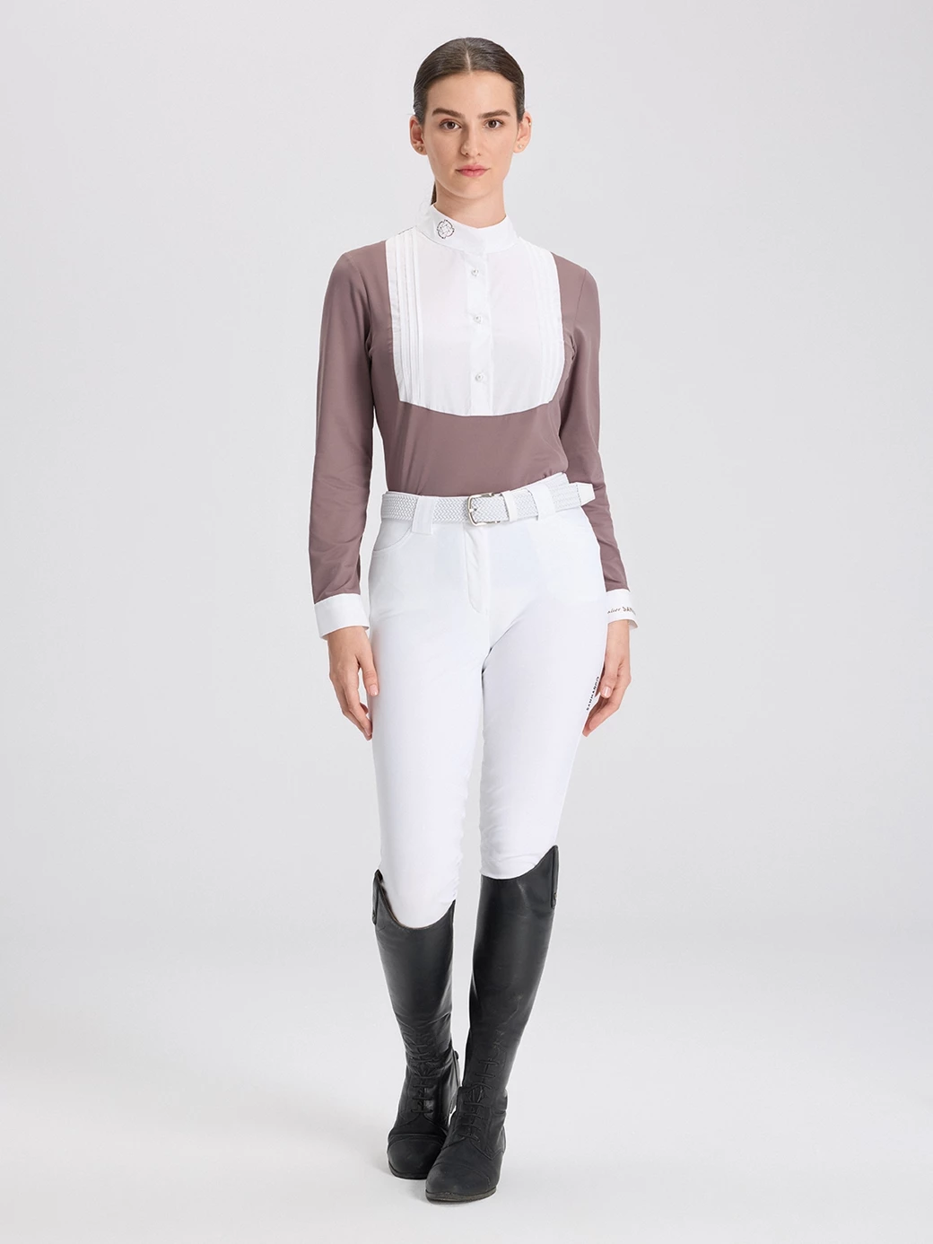MARCELA MINK/WHITE WOMEN'S COMPETITION SHIRT BIB PANEL