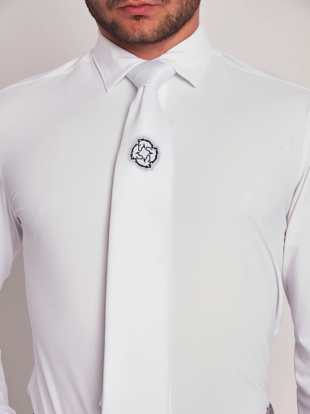 MILANO WHITE MEN'S COMPETITION SHIRT LONG SLEEVE SPREAD COLLAR