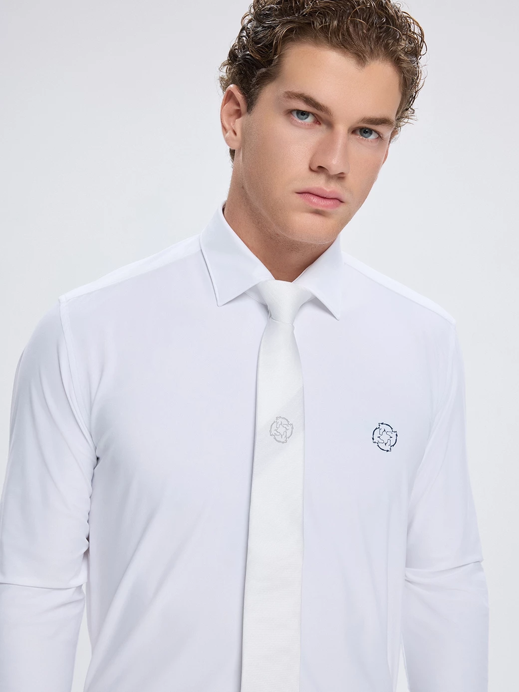 MILANO WHITE CAMICIA DA CONCORSO PER UOMO MANICA LUNGA COLLO FRANCESE 