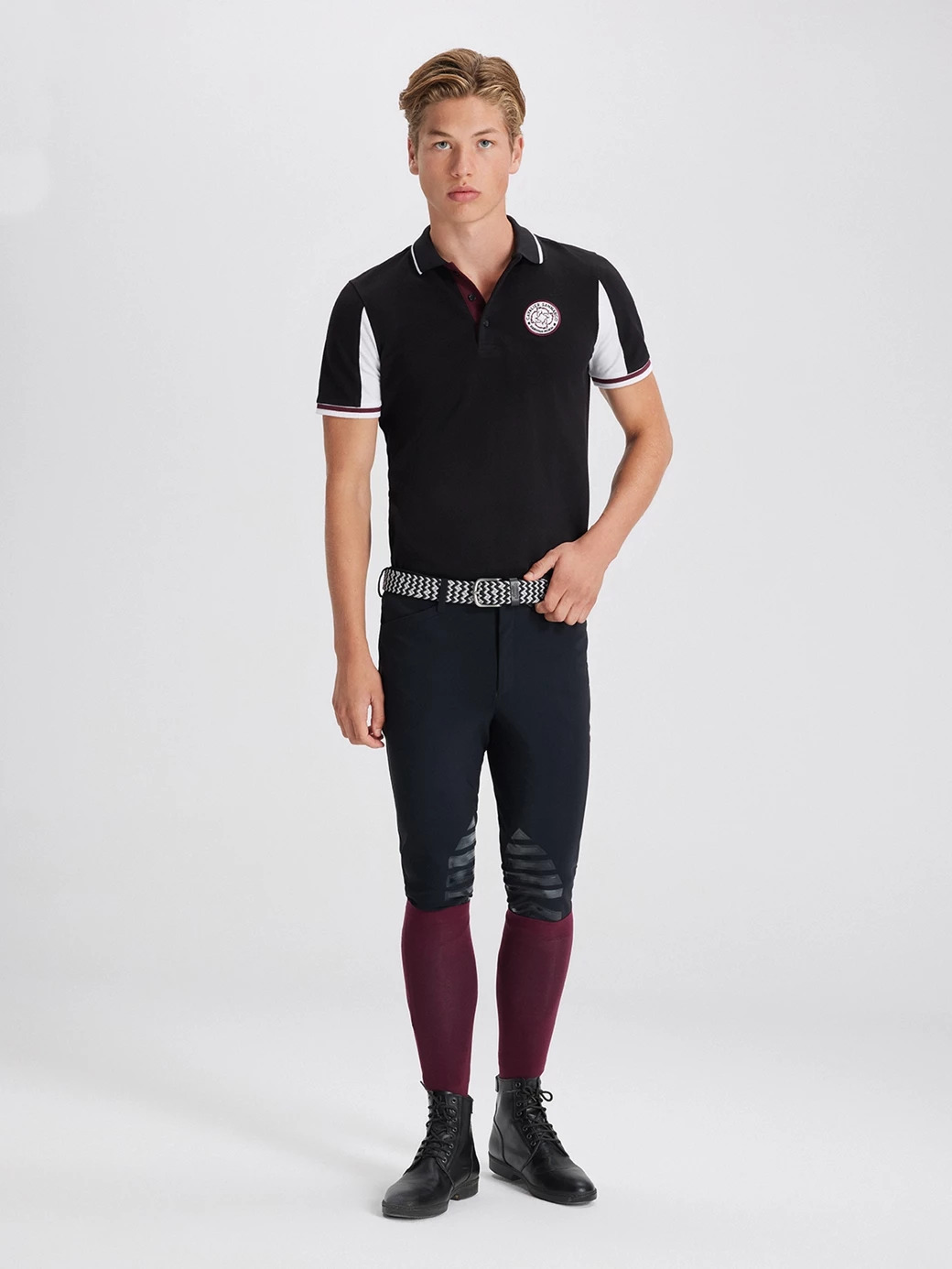 MONTANA BLACK/WHITE MEN'S SOFT TRAINING POLO SHORT SLEEVE