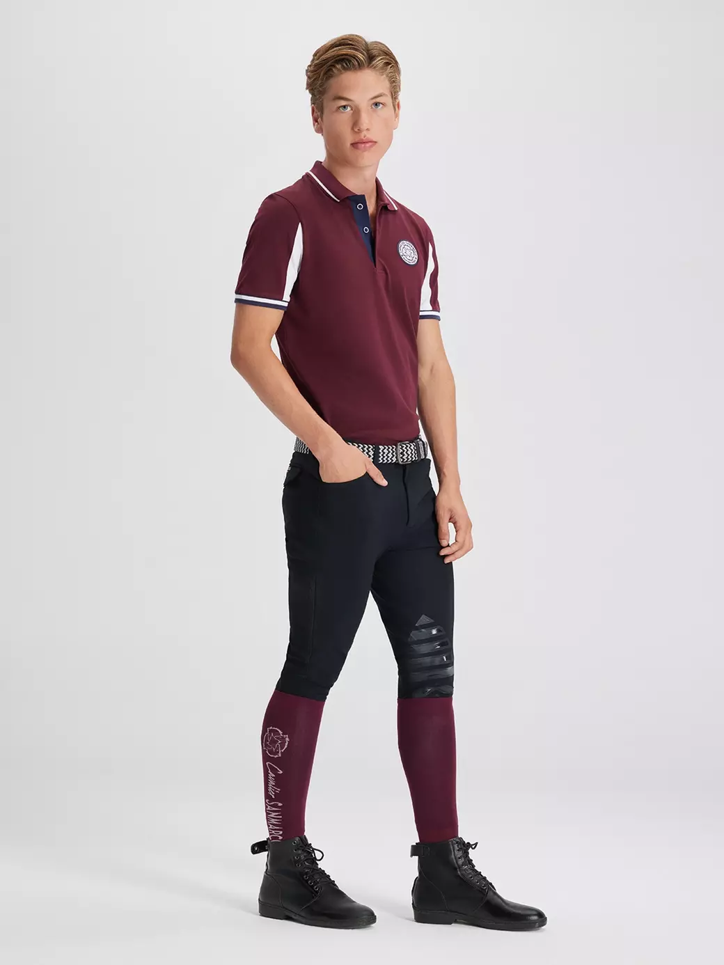 MONTANA BORDEAUX/WHITE ERKEK KISA KOL SOFT ANTRENMAN POLO 