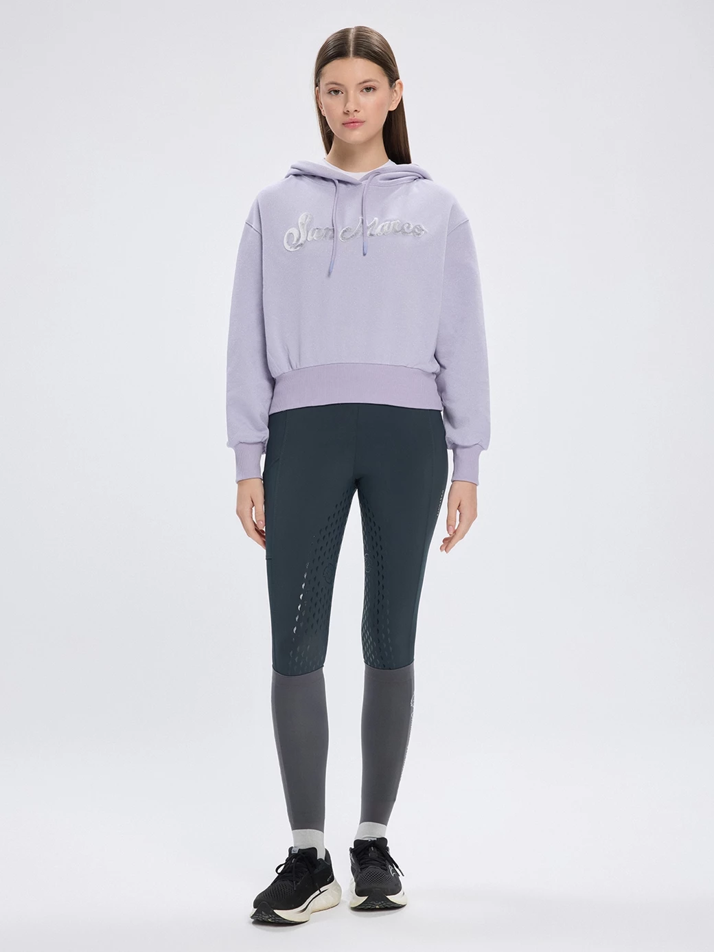 OLBIA LILAC/SILVER WOMEN'S CROP HOODIE