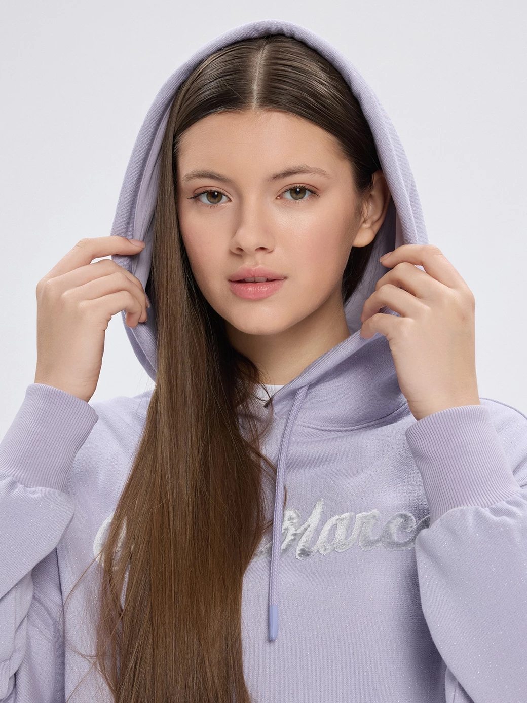 OLBIA LILAC/SILVER WOMEN'S CROP HOODIE