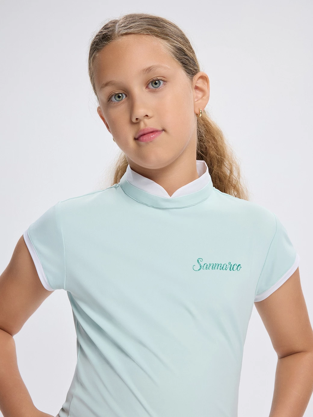 PADOVA-JR MINT GIRL'S COMPETITION POLO SHORT SLEEVE 