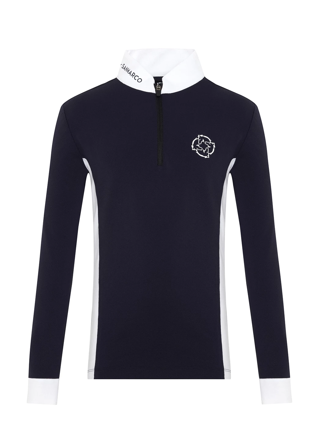 PAOLA-JR NAVY/WHITE GIRL'S COMPETITION POLO LONG SLEEVE