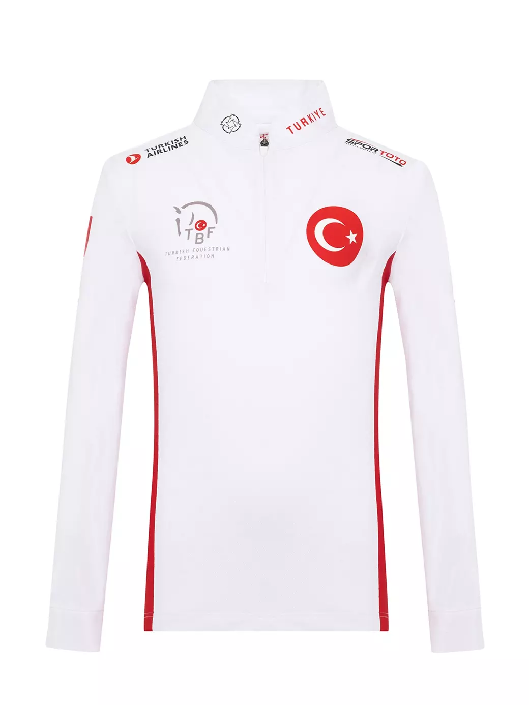 PAOLA-TBF WHITE/RED KADIN UZUN KOL YARIŞMA POLO X TEAM TÜRKİYE