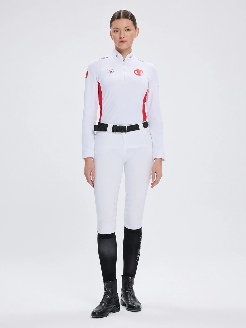 PAOLA-TBF WHITE/RED WOMEN'S COMPETITION POLO LONG SLEEVE X TEAM TÜRKİYE 