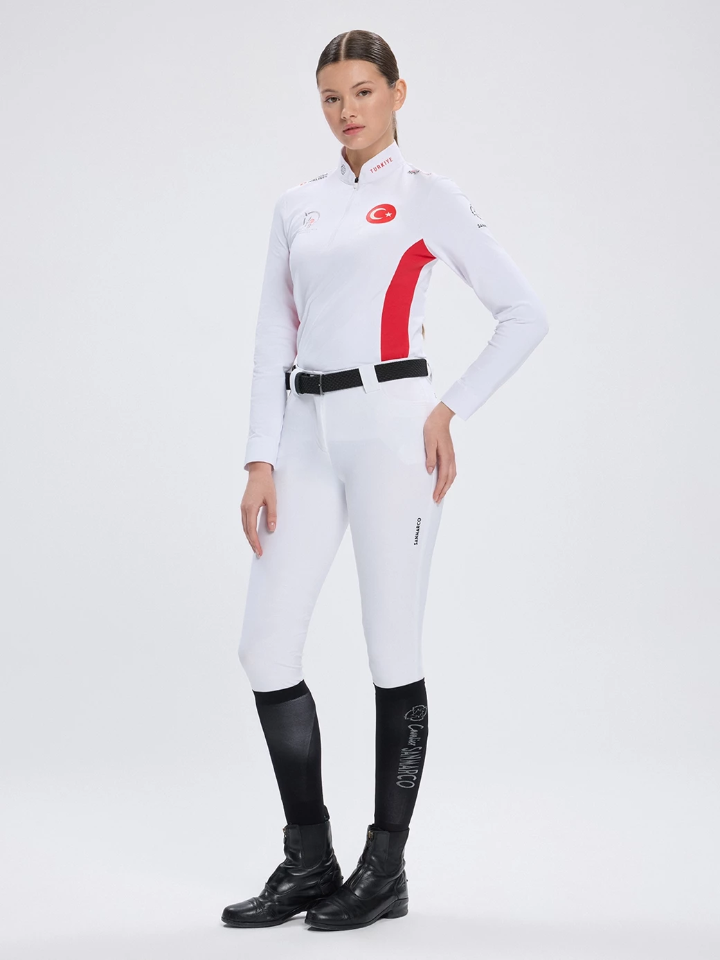 PAOLA-TBF WHITE/RED WOMEN'S COMPETITION POLO LONG SLEEVE X TEAM TÜRKİYE 