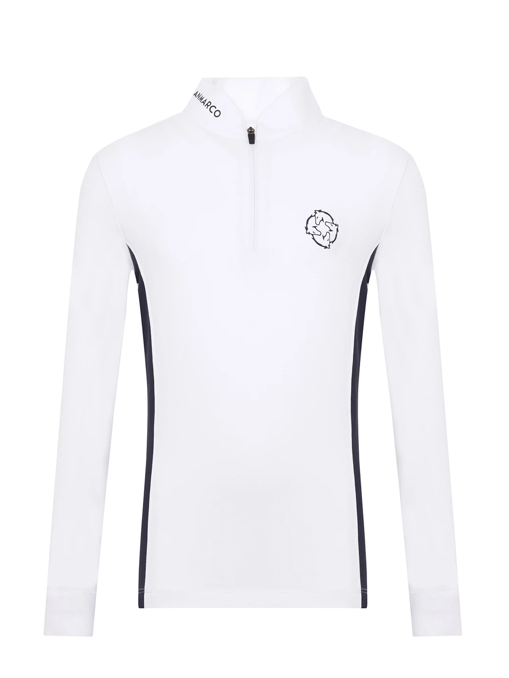 PAOLA WHITE/NAVY WOMEN'S COMPETITION POLO LONG SLEEVE