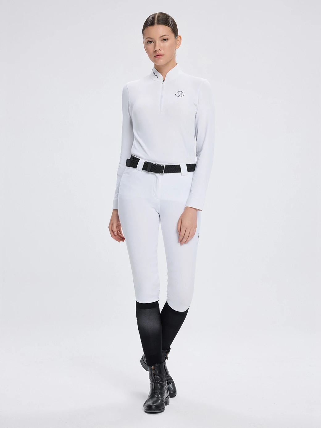 PAOLA WHITE WOMEN'S COMPETITION POLO LONG SLEEVE 