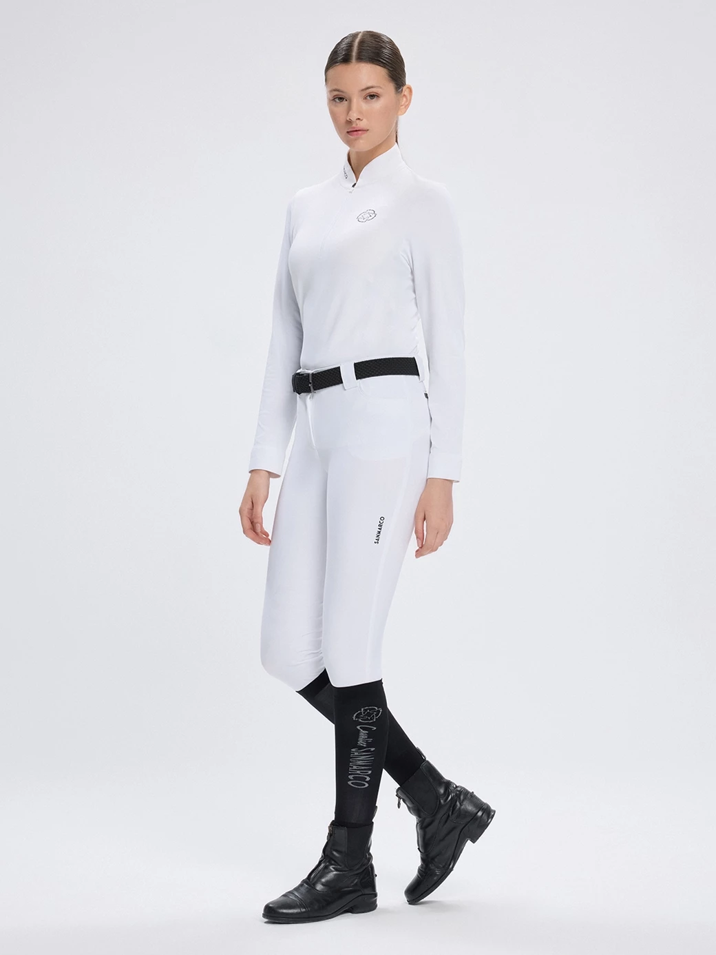 PAOLA WHITE WOMEN'S COMPETITION POLO LONG SLEEVE 