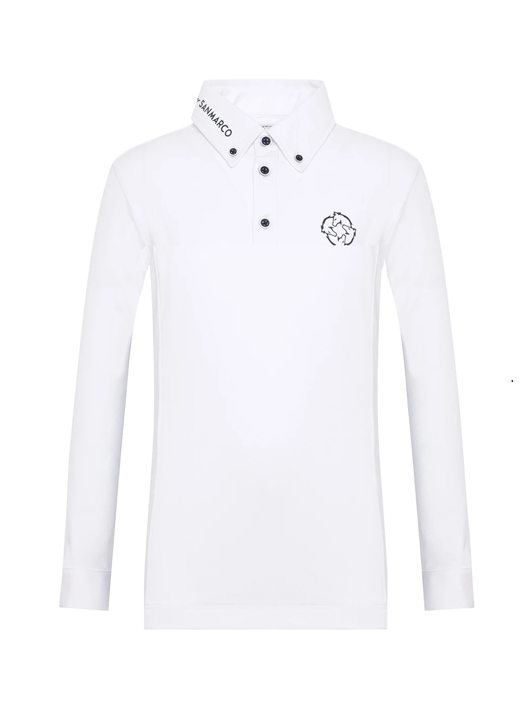 PAOLO-JR WHITE BOY'S COMPETITION POLO LONG SLEEVE
