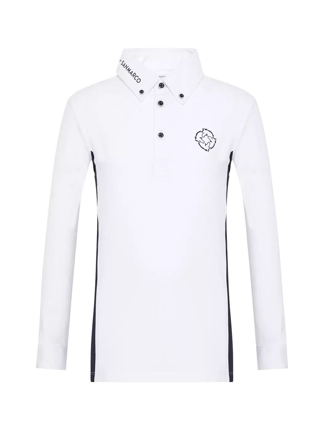 PAOLO-JR WHITE/NAVY ERKEK ÇOCUK UZUN KOL YARIŞMA POLO