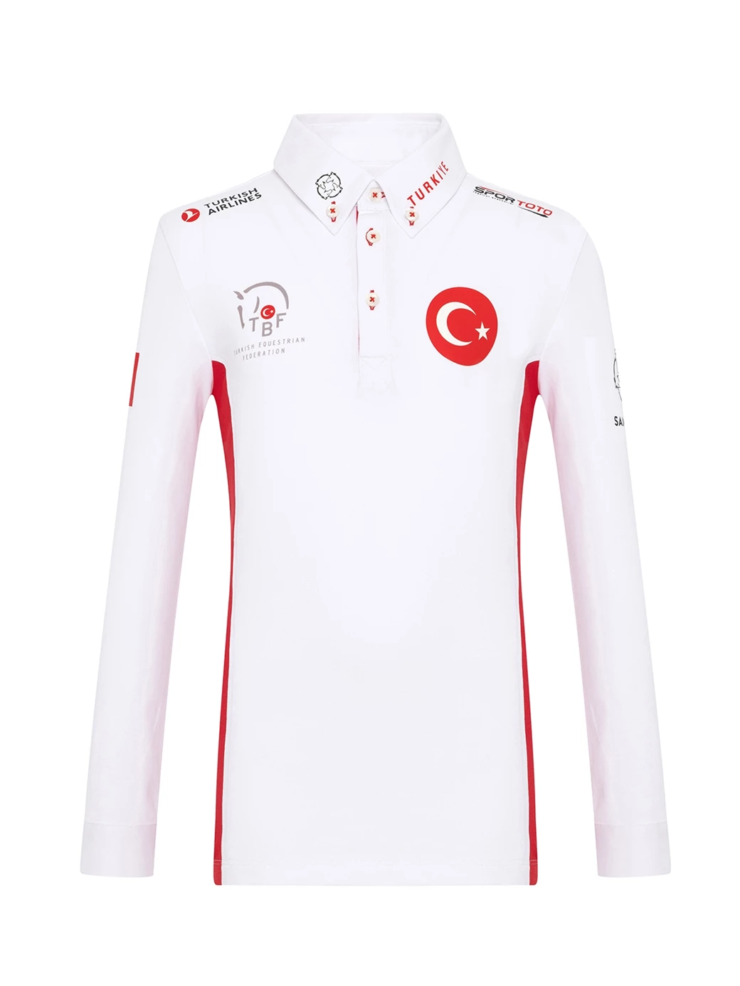 PAOLO-TBF WHITE/RED MEN'S COMPETITION POLO LONG SLEEVE X TEAM TÜRKİYE