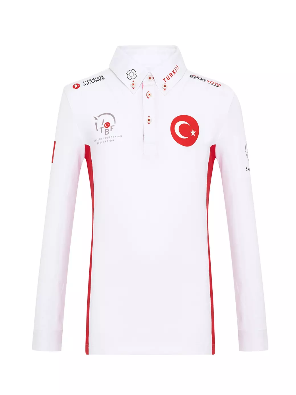PAOLO-TBF WHITE/RED ERKEK UZUN KOL YARIŞMA POLO X TEAM TÜRKİYE
