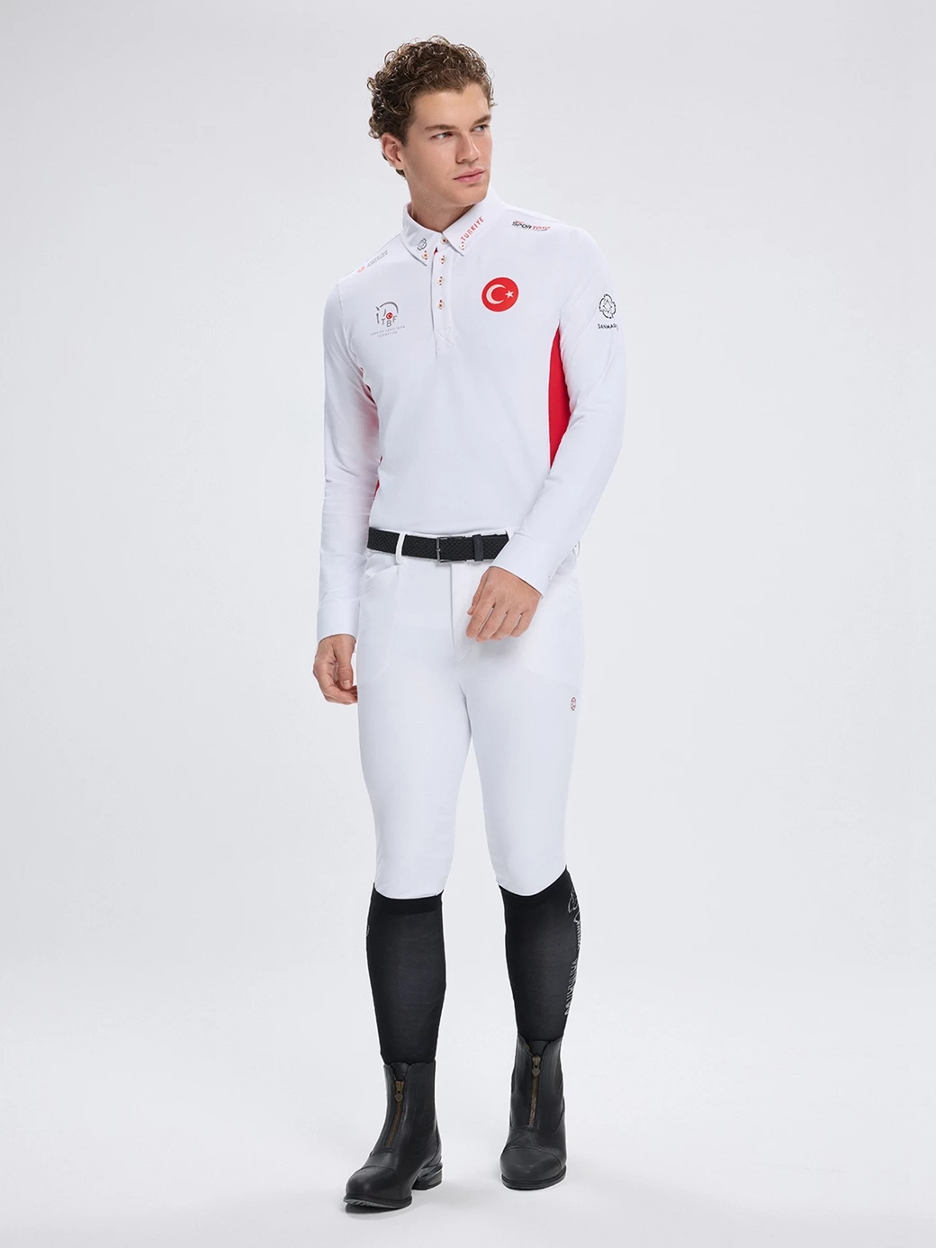 PAOLO-TBF WHITE/RED MEN'S COMPETITION POLO LONG SLEEVE X TEAM TÜRKİYE 