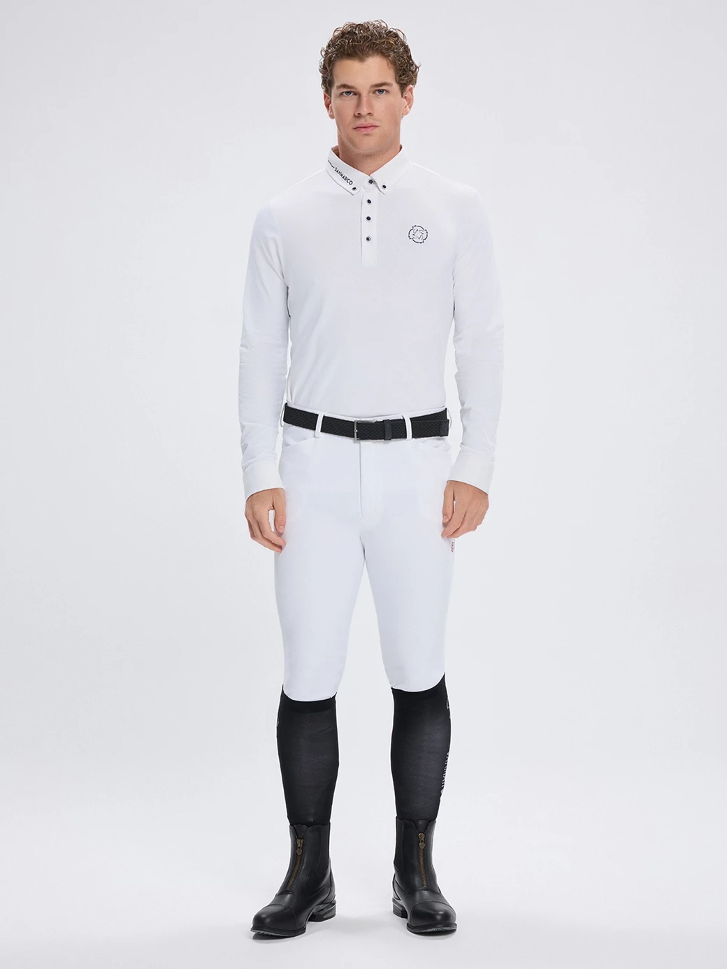 PAOLO WHITE POLO DA CONCORSO UOMO MANICA LUNGA 