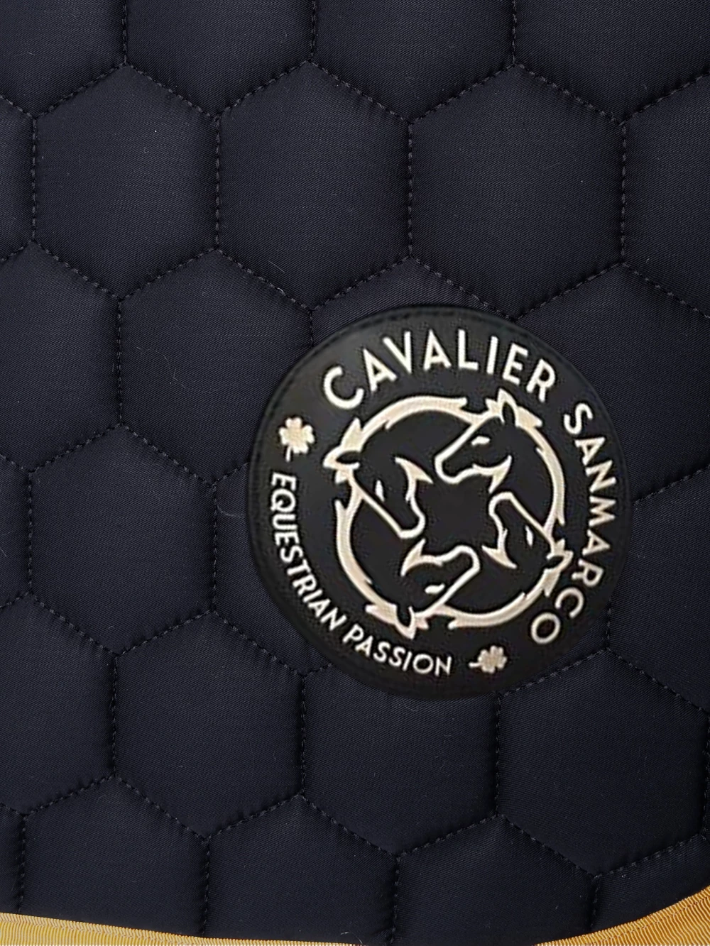 PARIS NAVY/GOLD HONEYCOMB SADDLE PAD