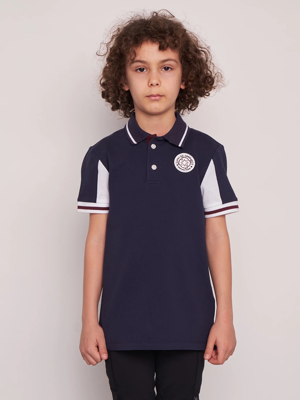 PINE VALLEY NAVY/WHITE BOY'S SOFT TRAINING POLO SHORT SLEEVE
