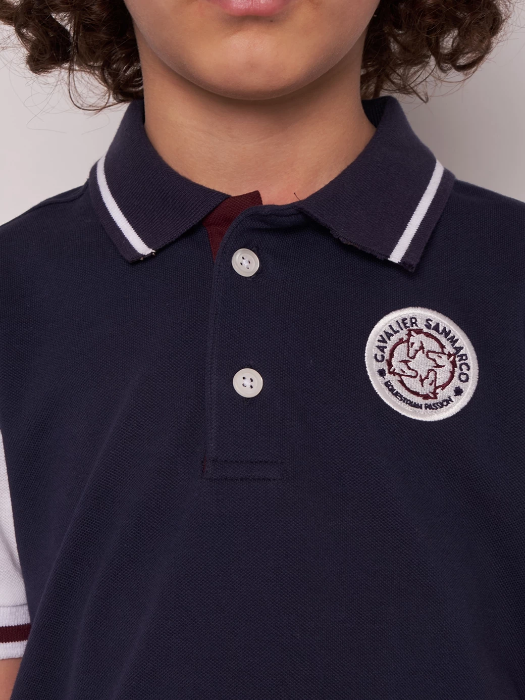 PINE VALLEY NAVY/WHITE BOY'S SOFT TRAINING POLO SHORT SLEEVE