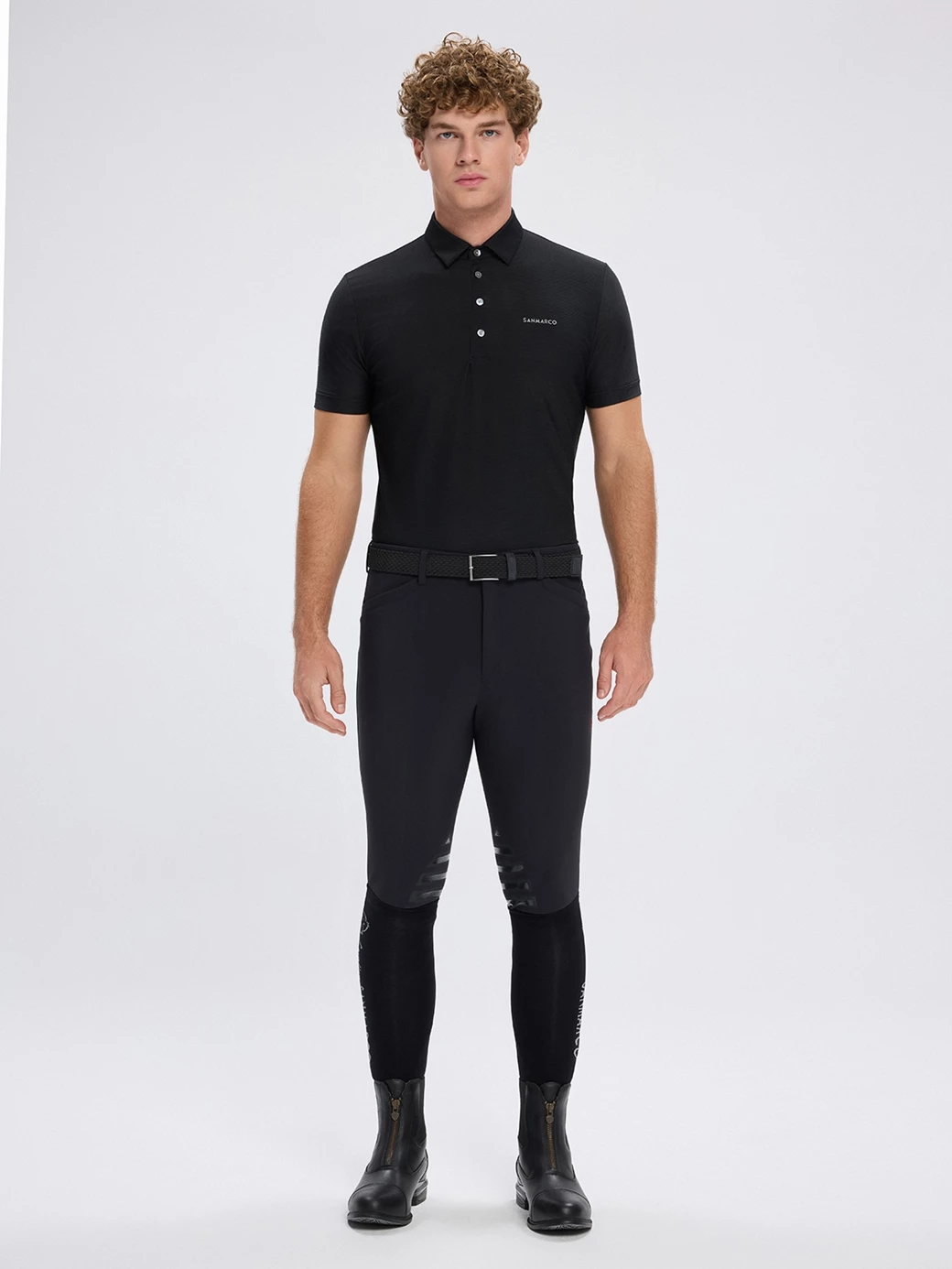PORTOFINO BLACK MEN'S TECH TRAINING POLO SHORT SLEEVE 